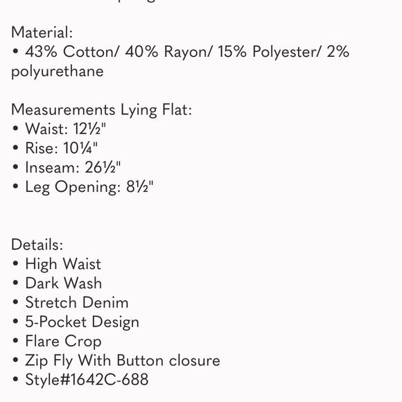 Citizens of Humanity Fleetwood Crop High Rise Flare Jeans Size 26 - Picture 12 of 12